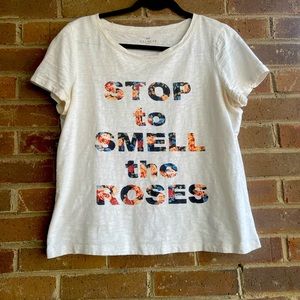 Petite Talbots Crop Top “Stop and Smell The Roses”